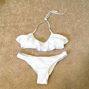 VS Victoria Secret Swimsuit Set White Lace NWOT M
